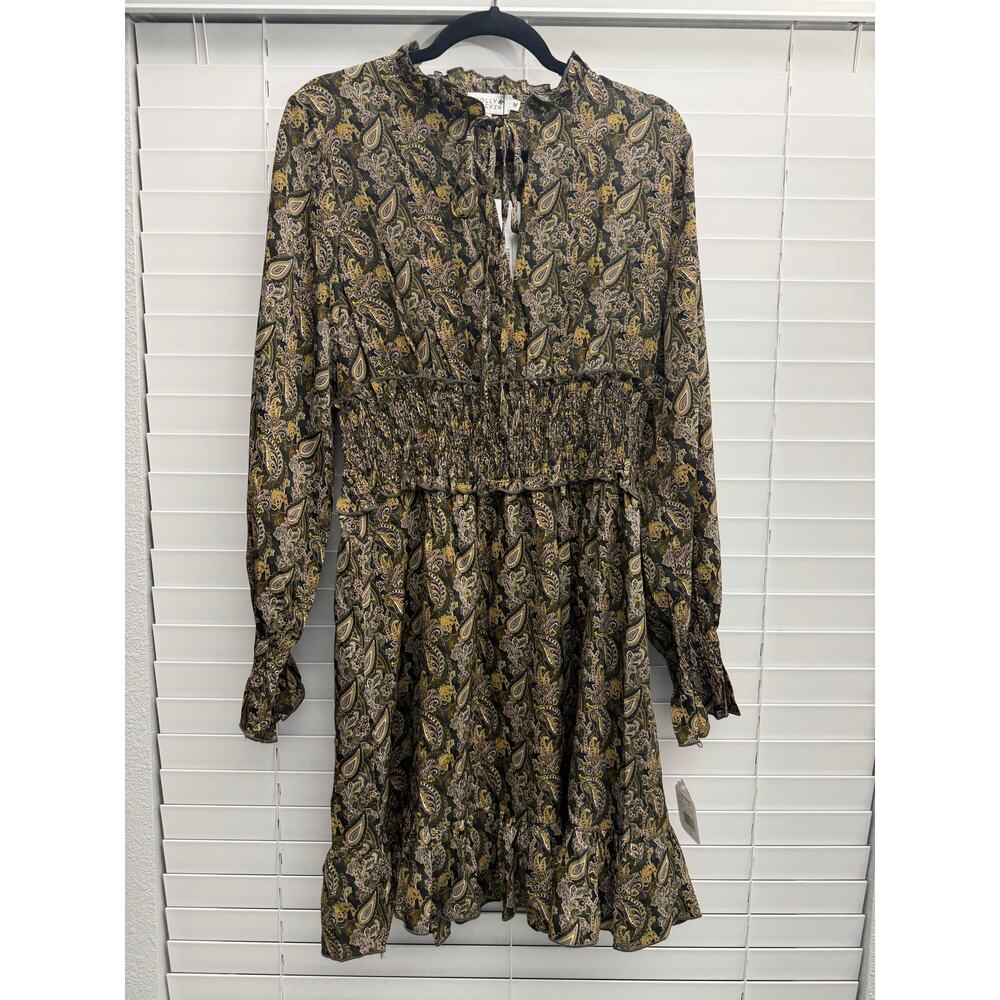 Molly Bracken NWT Paisley Dress Medium Boho Smocked Waist